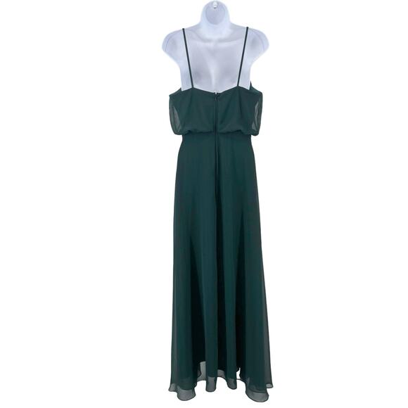 Birdy Grey Emerald Green Gwennie Dress Womens L Chiffon Sleeveless Maxi V-Neck - Picture 9 of 12